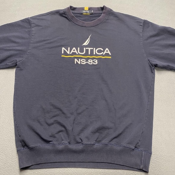 Nautica Sweatshirt Mens XL Navy Blue NS-83 Logo Crewneck Pullover Casual - Picture 3 of 7